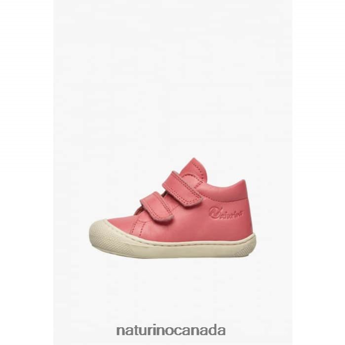 Kids COCOON VL Z2N0TL167 Naturino First Steps Shoes In Nappa Leather Coral