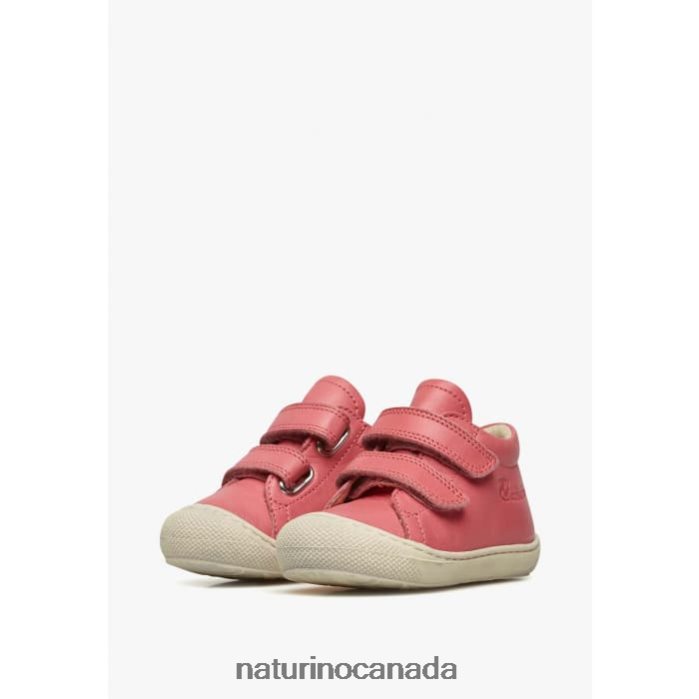 Kids COCOON VL Z2N0TL167 Naturino First Steps Shoes In Nappa Leather Coral