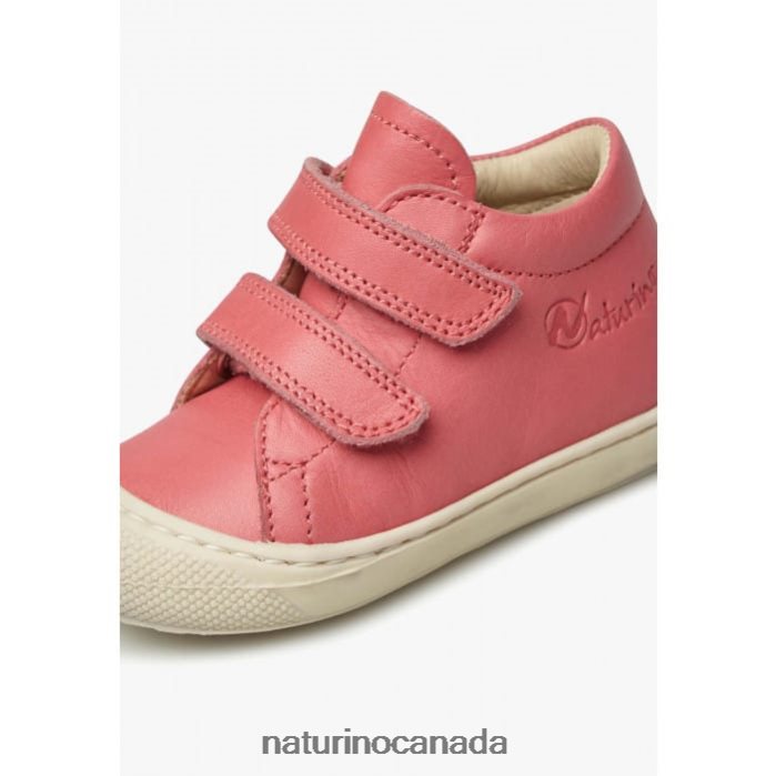 Kids COCOON VL Z2N0TL167 Naturino First Steps Shoes In Nappa Leather Coral