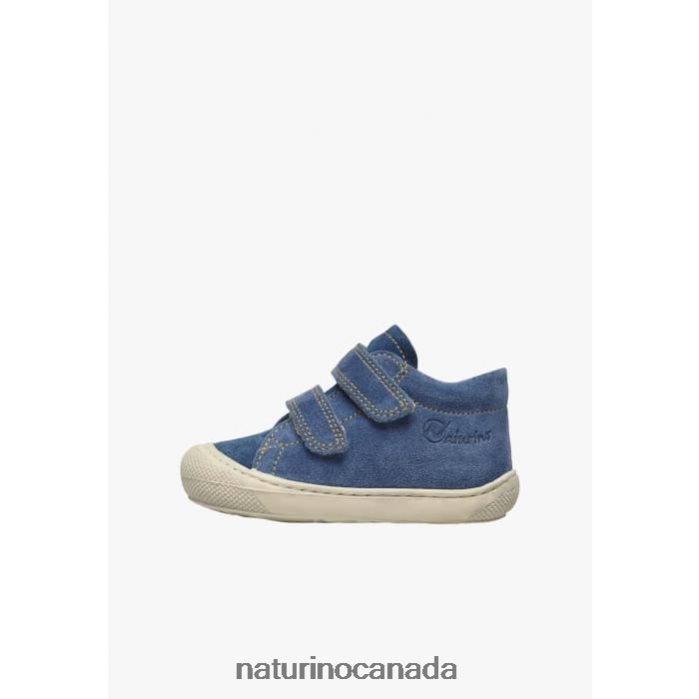Kids COCOON VL Z2N0TL172 Naturino Suede First Steps Shoes Blue