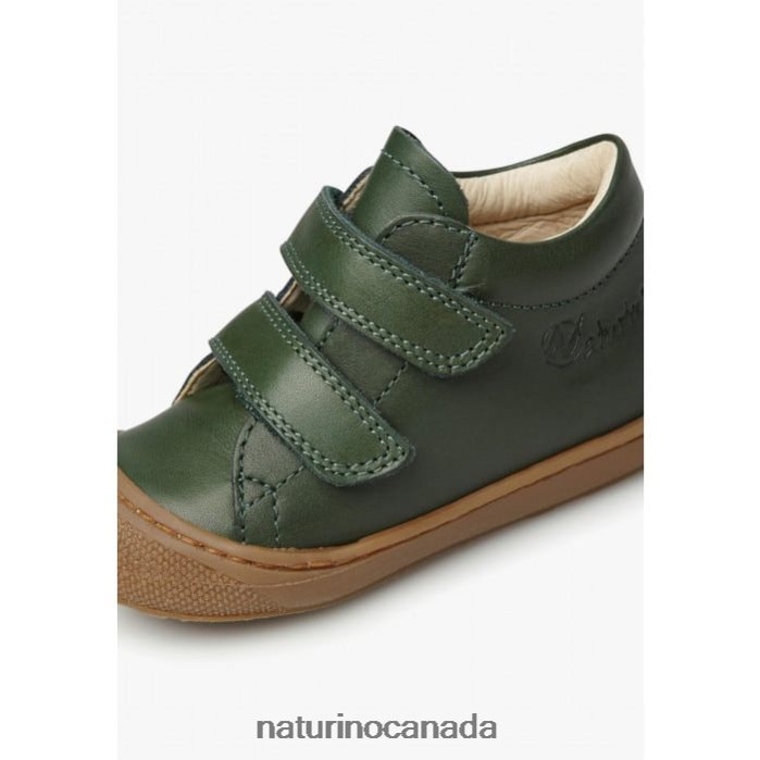 Kids COCOON VL Z2N0TL187 Naturino First Steps Shoes In Nappa Leather Dark Green