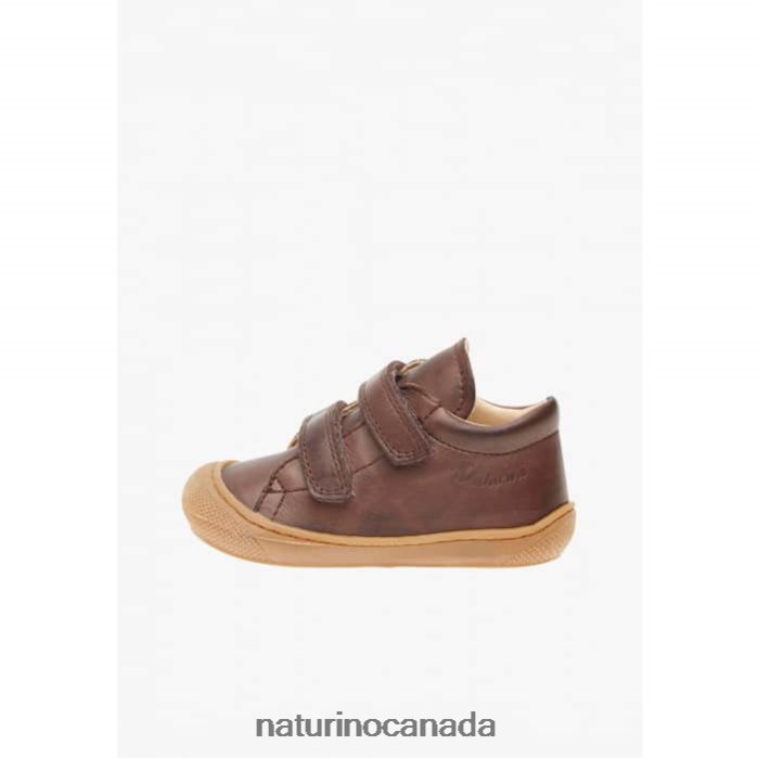 Kids COCOON VL Z2N0TL195 Naturino First Steps Shoes In Nappa Leather Dark Brown