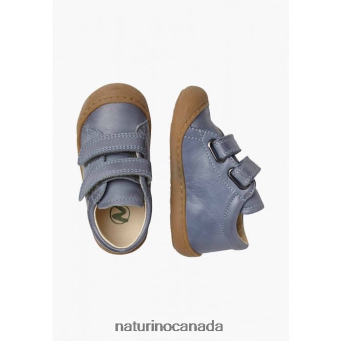 Kids COCOON VL Z2N0TL197 Naturino First Steps Shoes In Nappa Leather Light Blue