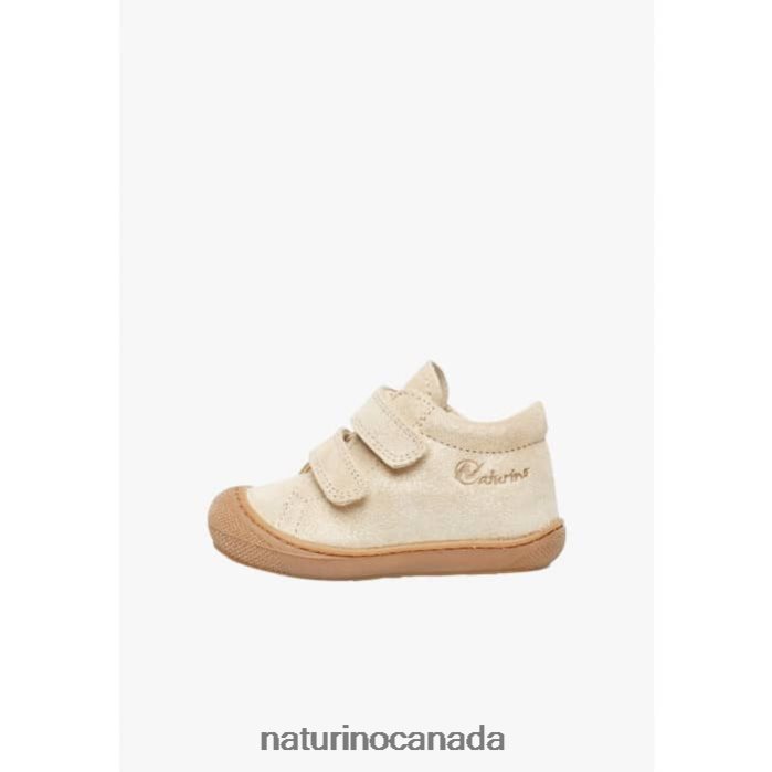 Kids COCOON VL Z2N0TL207 Naturino Glittered Suede First Step Shoes Platinum