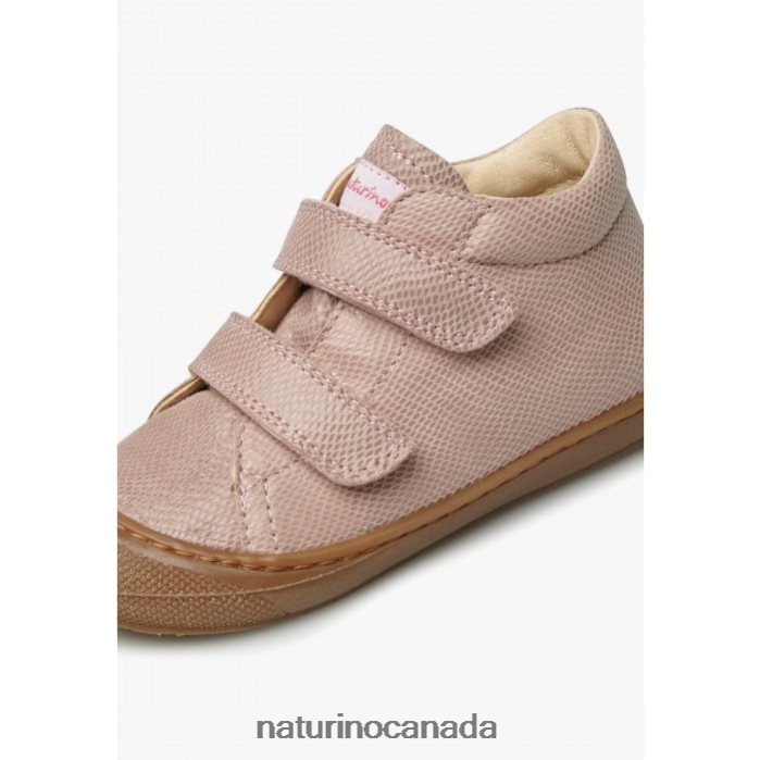 Kids COCOON VL Z2N0TL214 Naturino Reptile Print Leather First Step Booties Pink