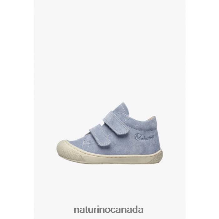 Kids COCOON VL Z2N0TL215 Naturino Suede First Steps Shoes Light Blue