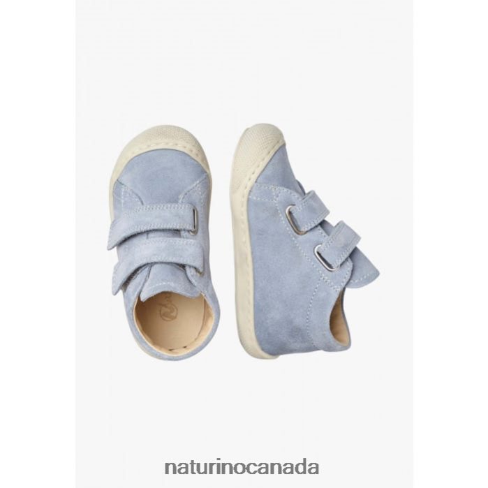 Kids COCOON VL Z2N0TL215 Naturino Suede First Steps Shoes Light Blue