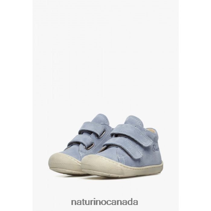 Kids COCOON VL Z2N0TL215 Naturino Suede First Steps Shoes Light Blue
