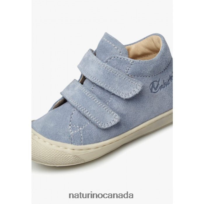 Kids COCOON VL Z2N0TL215 Naturino Suede First Steps Shoes Light Blue