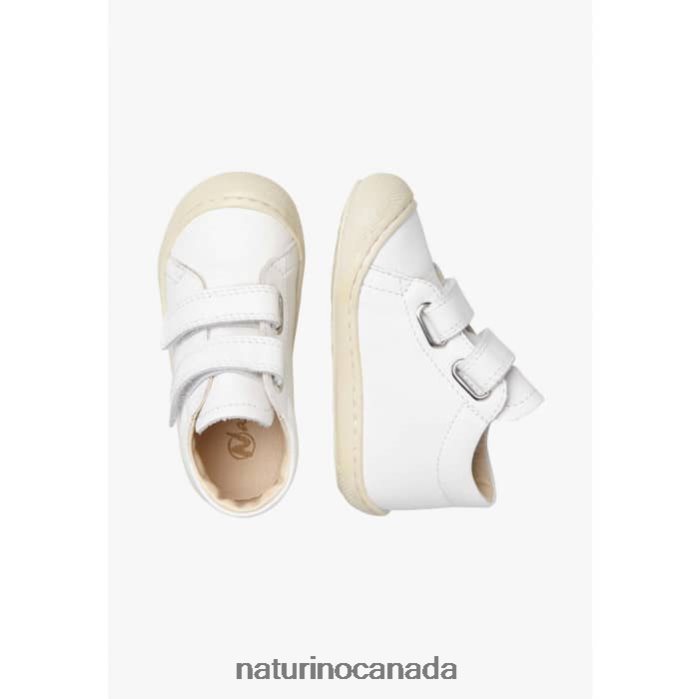 Kids COCOON VL Z2N0TL216 Naturino First Steps Shoes In Nappa Leather White
