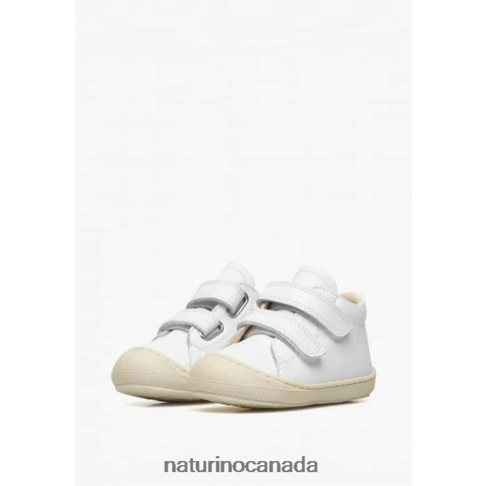 Kids COCOON VL Z2N0TL216 Naturino First Steps Shoes In Nappa Leather White