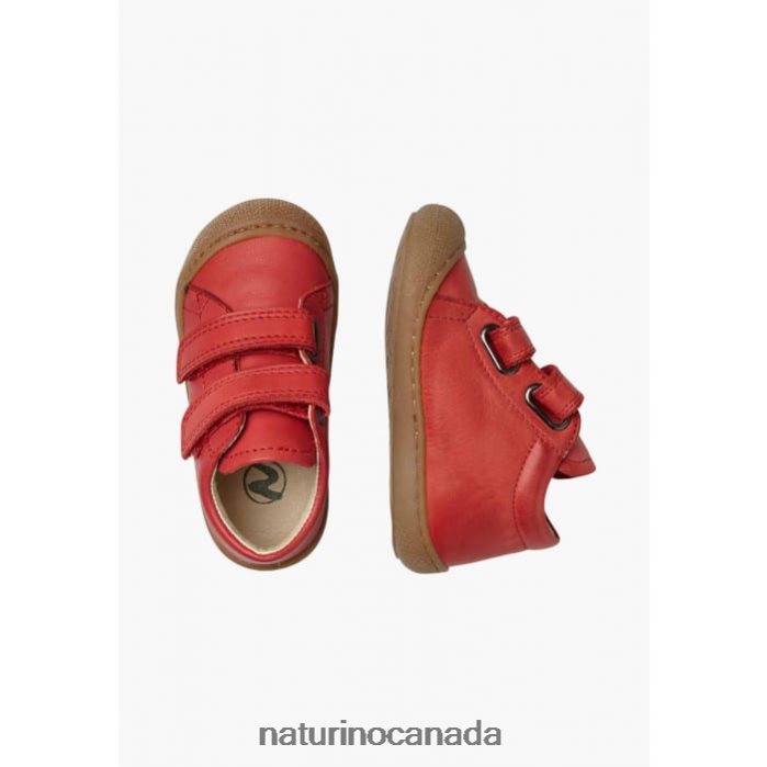Kids COCOON VL Z2N0TL217 Naturino First Steps Shoes In Nappa Leather Red