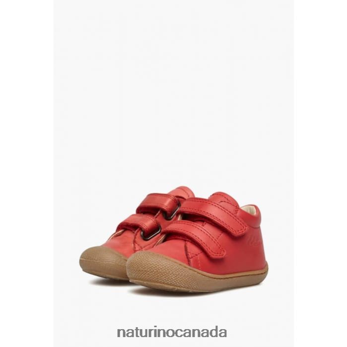 Kids COCOON VL Z2N0TL217 Naturino First Steps Shoes In Nappa Leather Red
