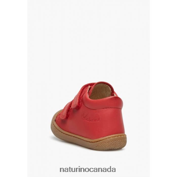 Kids COCOON VL Z2N0TL217 Naturino First Steps Shoes In Nappa Leather Red