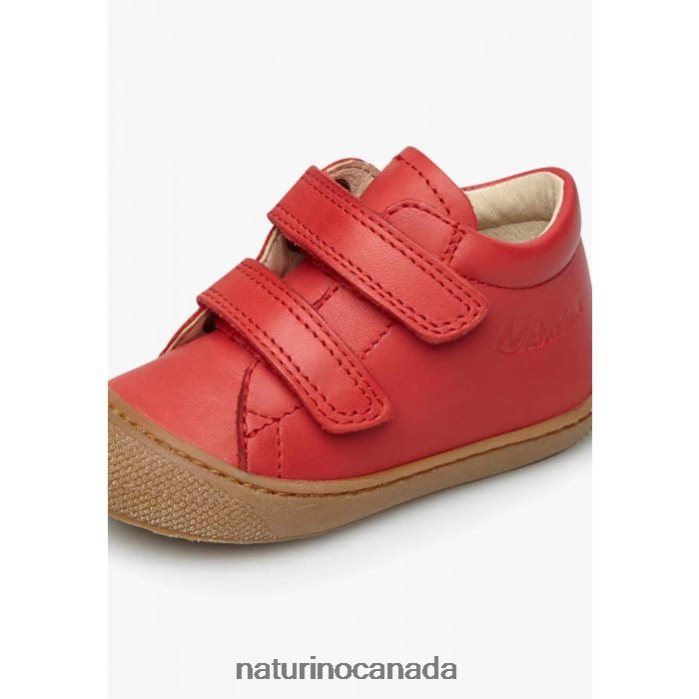 Kids COCOON VL Z2N0TL217 Naturino First Steps Shoes In Nappa Leather Red