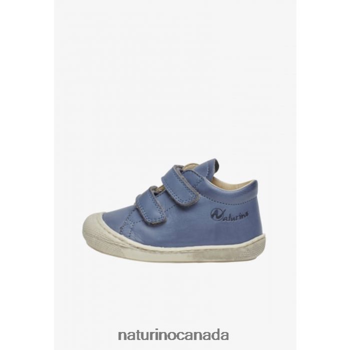 Kids COCOON VL Z2N0TL218 Naturino First Steps Shoes In Nappa Leather Sky Blue