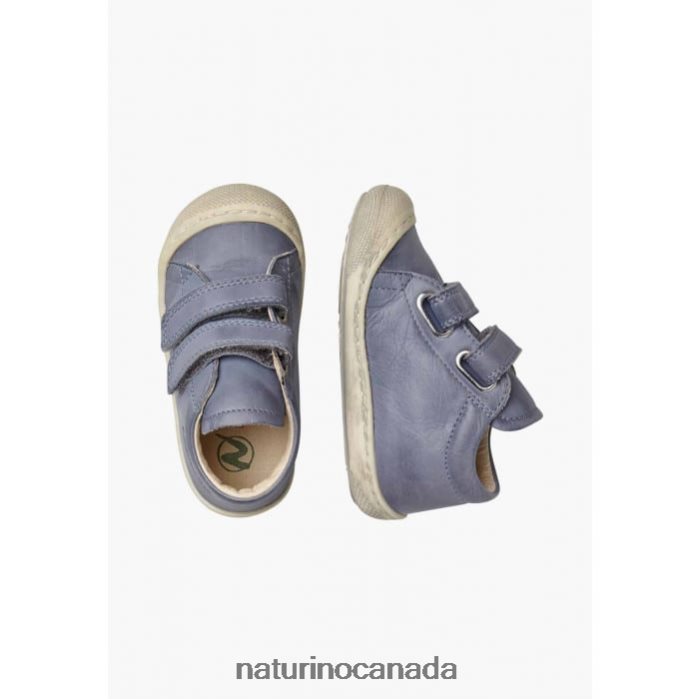 Kids COCOON VL Z2N0TL218 Naturino First Steps Shoes In Nappa Leather Sky Blue