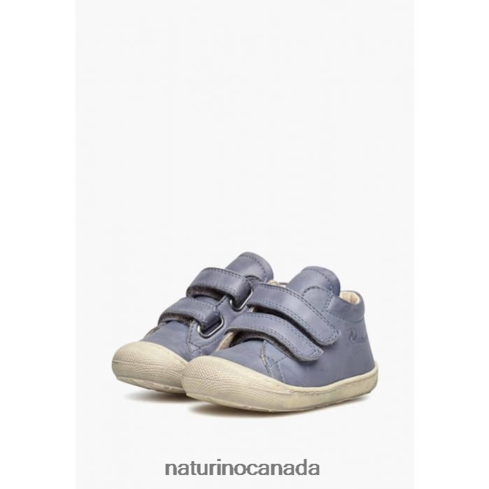 Kids COCOON VL Z2N0TL218 Naturino First Steps Shoes In Nappa Leather Sky Blue