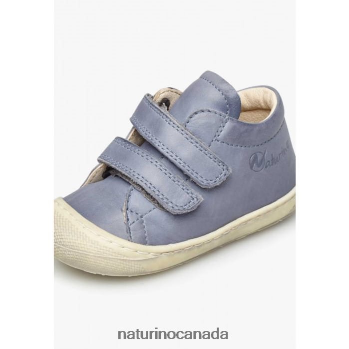 Kids COCOON VL Z2N0TL218 Naturino First Steps Shoes In Nappa Leather Sky Blue