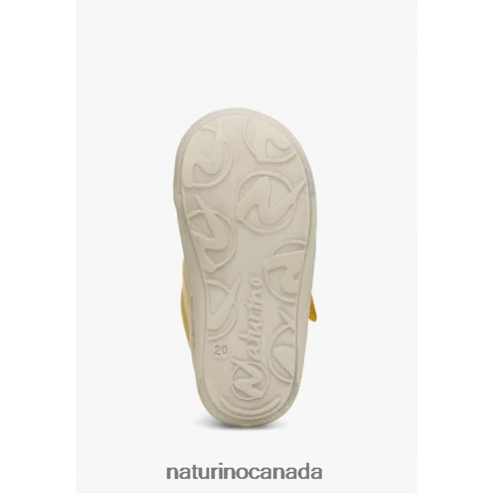 Kids COCOON VL Z2N0TL221 Naturino First Steps Shoes In Nappa Leather Yellow