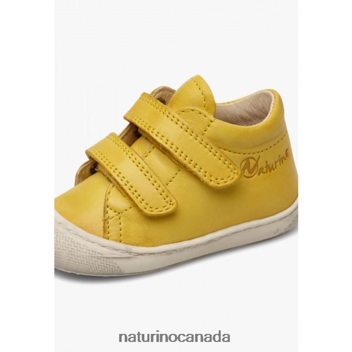 Kids COCOON VL Z2N0TL221 Naturino First Steps Shoes In Nappa Leather Yellow