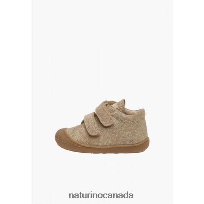 Kids COCOON VL Z2N0TL226 Naturino Laminated Suede First Step Shoes Platinum