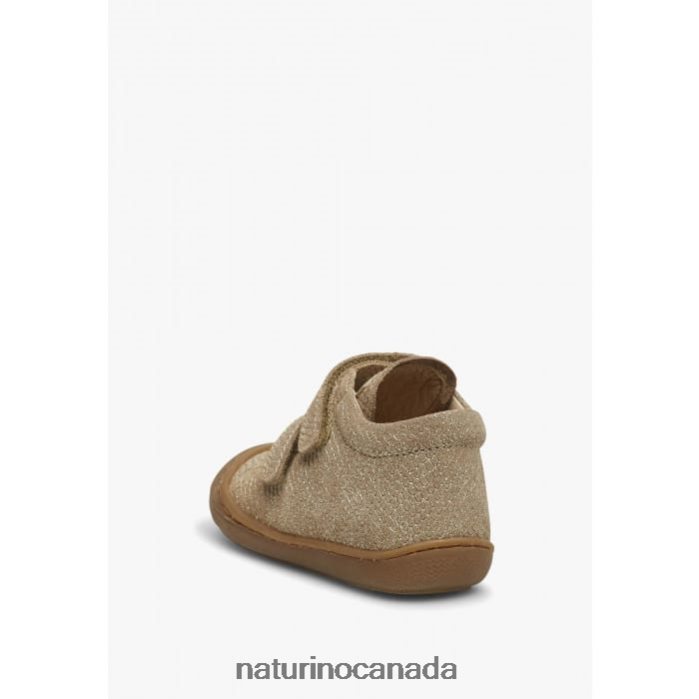 Kids COCOON VL Z2N0TL226 Naturino Laminated Suede First Step Shoes Platinum