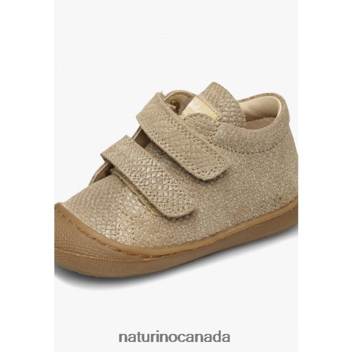 Kids COCOON VL Z2N0TL226 Naturino Laminated Suede First Step Shoes Platinum