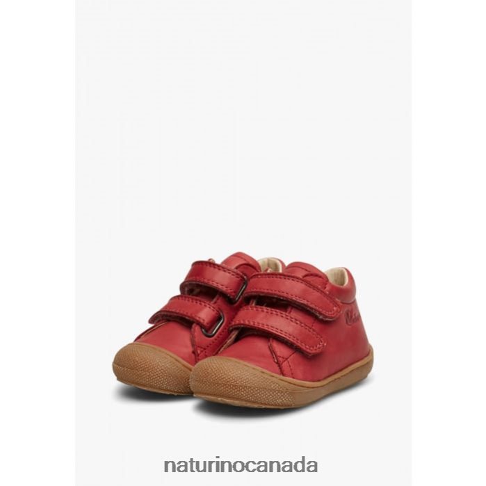 Kids COCOON VL Z2N0TL227 Naturino First Steps Shoes In Nappa Leather Garnet-Red