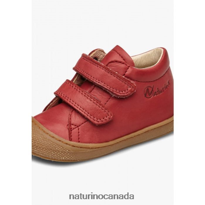 Kids COCOON VL Z2N0TL227 Naturino First Steps Shoes In Nappa Leather Garnet-Red