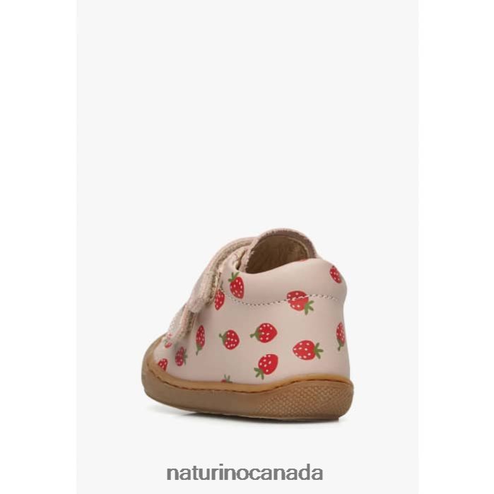 Kids COCOON VL Z2N0TL57 Naturino Leather Toddler Shoes with Strawberry Print Powder Pink