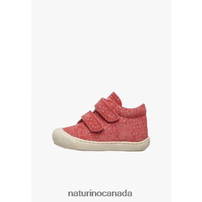Kids COCOON VL Z2N0TL64 Naturino Suede First Steps Shoes with Pony Print Red
