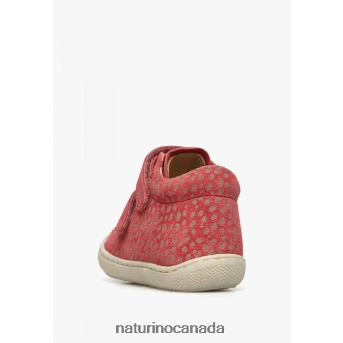 Kids COCOON VL Z2N0TL64 Naturino Suede First Steps Shoes with Pony Print Red