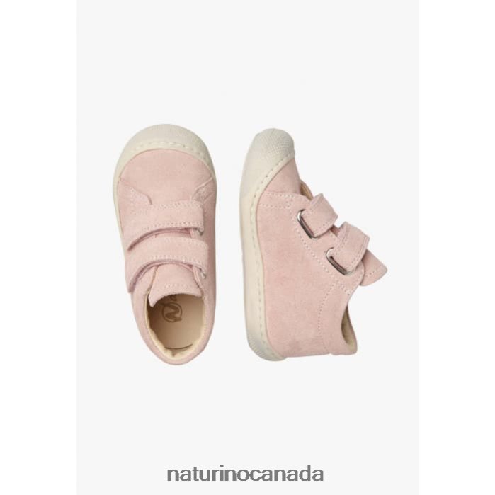 Kids COCOON VL Z2N0TL65 Naturino Suede First Steps Shoes Powder Pink