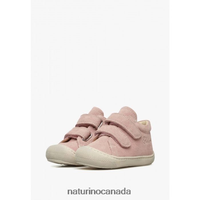 Kids COCOON VL Z2N0TL65 Naturino Suede First Steps Shoes Powder Pink