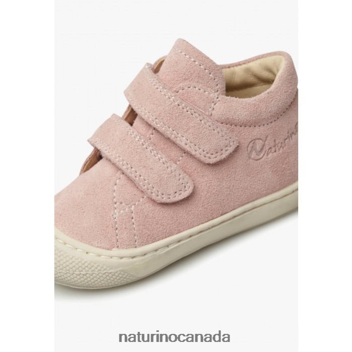 Kids COCOON VL Z2N0TL65 Naturino Suede First Steps Shoes Powder Pink
