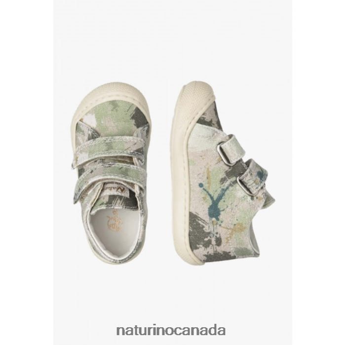 Kids COCOON VL Z2N0TL82 Naturino Fabric First Steps Shoes Army Green