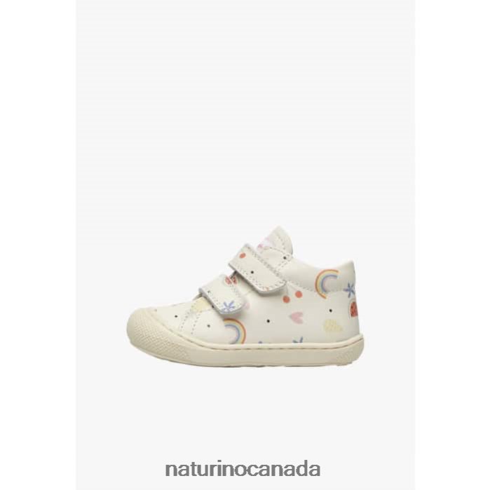 Kids COCOON VL Z2N0TL92 Naturino Leather First Steps Shoes Cream