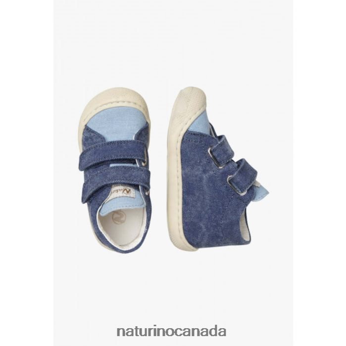 Kids COCOON VL Z2N0TL97 Naturino Canvas First Steps Shoes Blue-Sky Blue