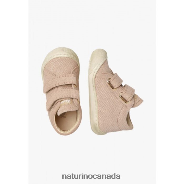 Kids COCOON VL Z2N0TL98 Naturino Suede First Steps Shoes Powder Pink