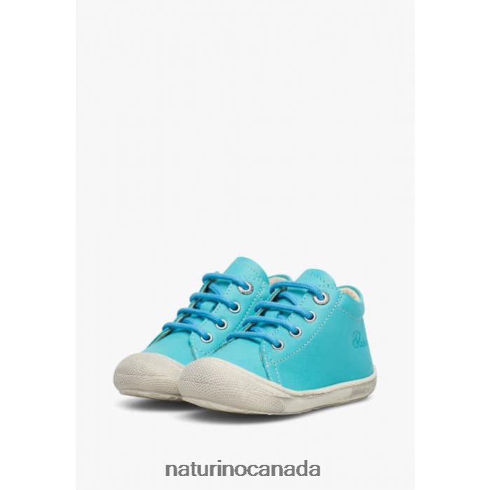 Kids COCOON Z2N0TL124 Naturino First Steps Shoes In Nappa Leather Turquoise