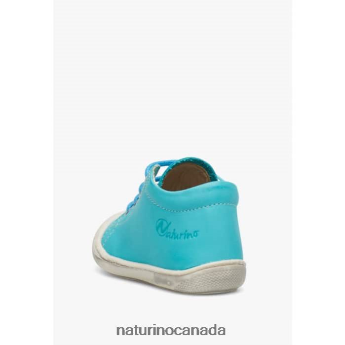 Kids COCOON Z2N0TL124 Naturino First Steps Shoes In Nappa Leather Turquoise