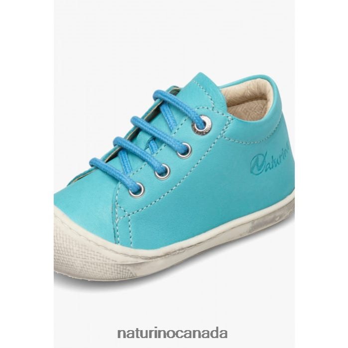 Kids COCOON Z2N0TL124 Naturino First Steps Shoes In Nappa Leather Turquoise