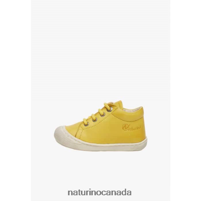 Kids COCOON Z2N0TL130 Naturino First Steps Shoes In Nappa Leather Yellow