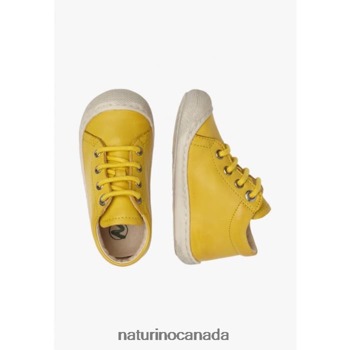 Kids COCOON Z2N0TL130 Naturino First Steps Shoes In Nappa Leather Yellow