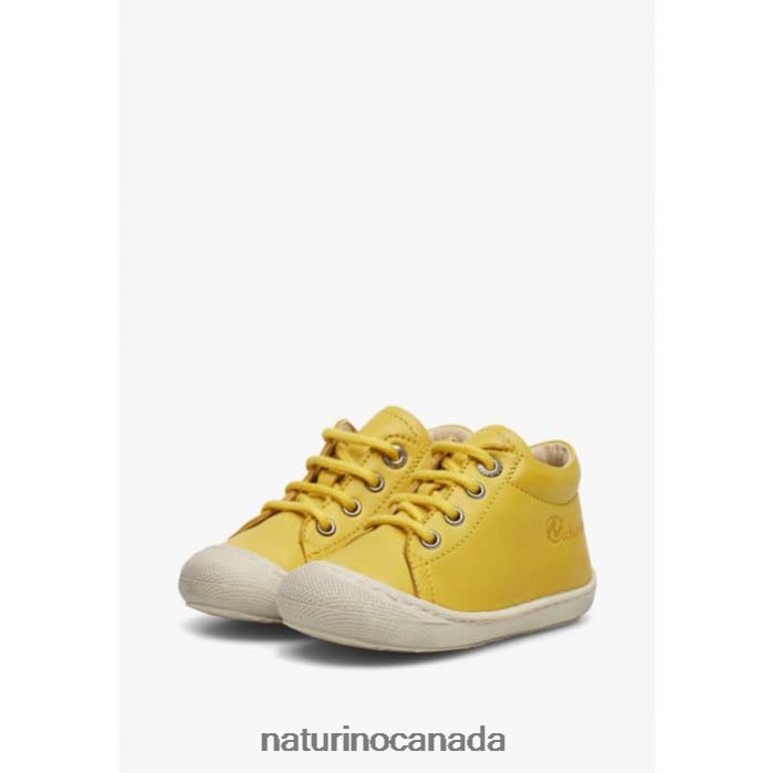 Kids COCOON Z2N0TL130 Naturino First Steps Shoes In Nappa Leather Yellow