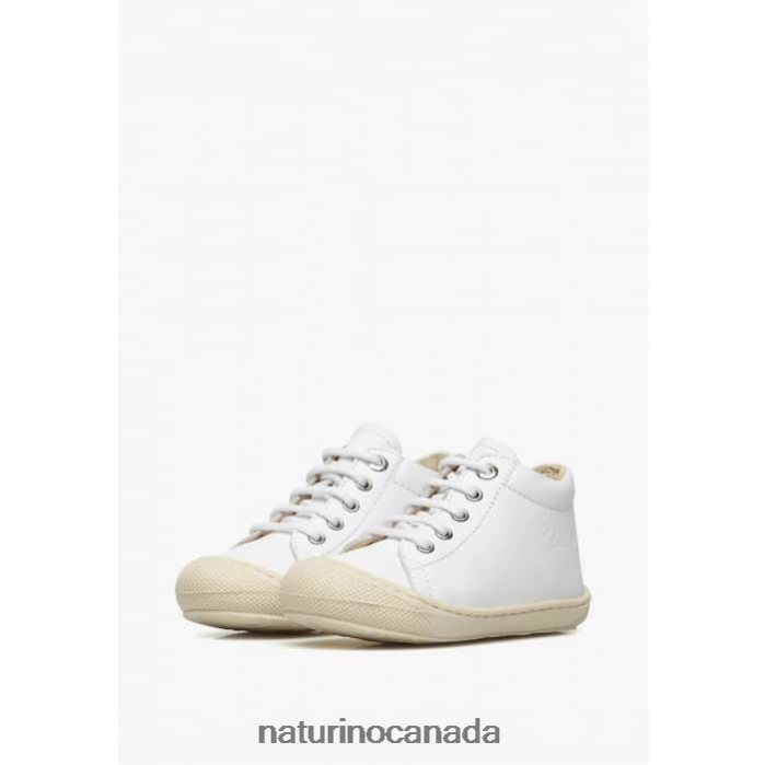 Kids COCOON Z2N0TL132 Naturino First Steps Shoes In Nappa Leather White