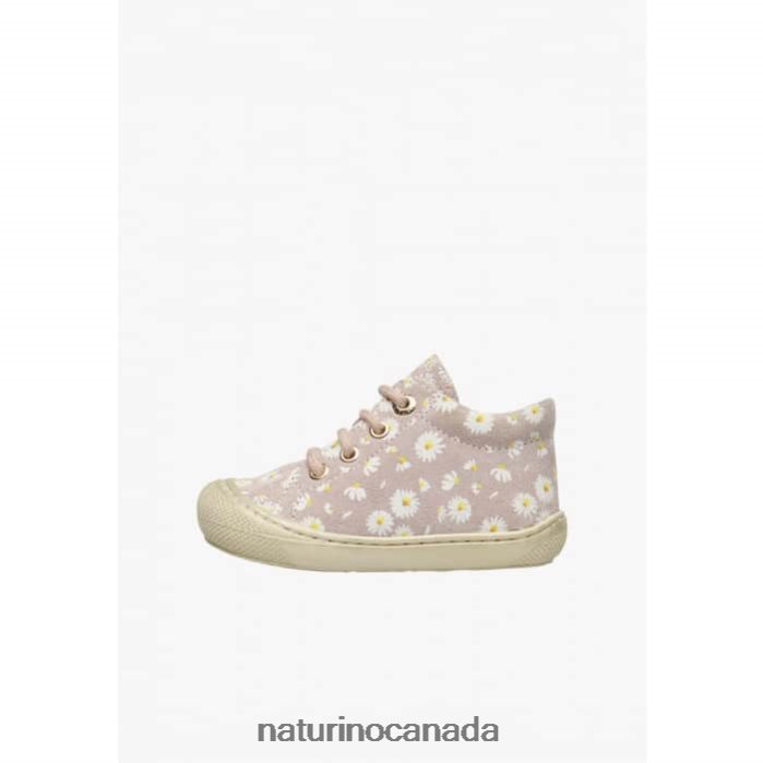 Kids COCOON Z2N0TL139 Naturino Suede First Steps Shoes with Daisy Print Pink