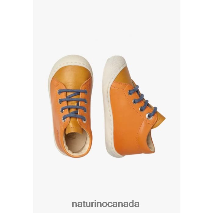 Kids COCOON Z2N0TL144 Naturino First Steps Shoes In Nappa Leather Orange
