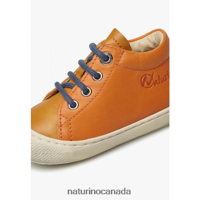 Kids COCOON Z2N0TL144 Naturino First Steps Shoes In Nappa Leather Orange